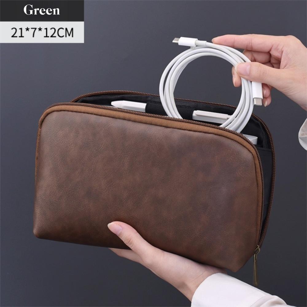 Portable USB Organizer Bag Solid Color Cable Storage Pouch  for Electronic Accessories Storage