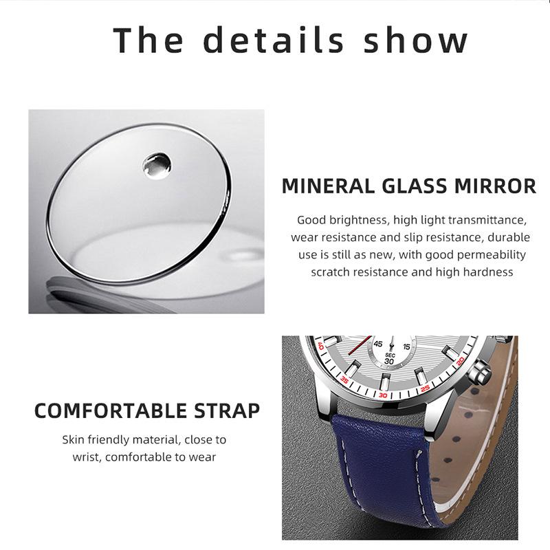 Fashion Calendar Watch Men's Watch Quartz Watch Men's Leather Watch Casual Watch Sports Watch Student Watch Men's