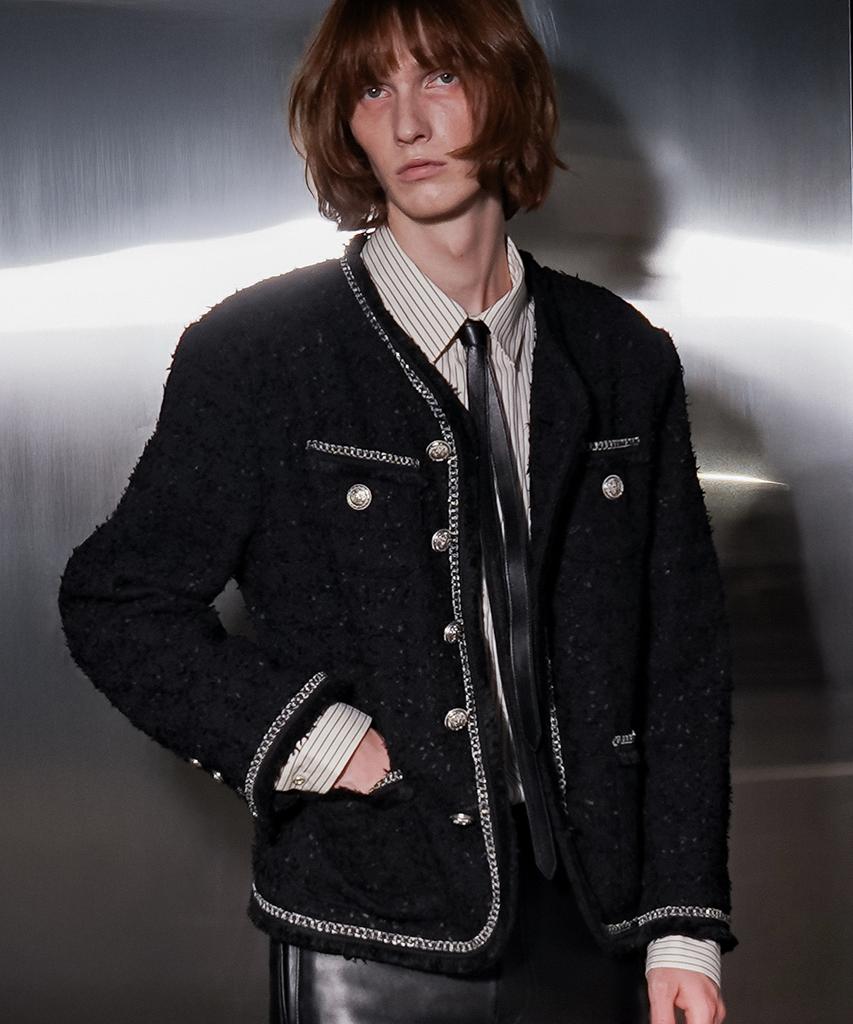 Untage Chain Fringe Tweed Jacket [Black(Man)]_Uto-Fb53