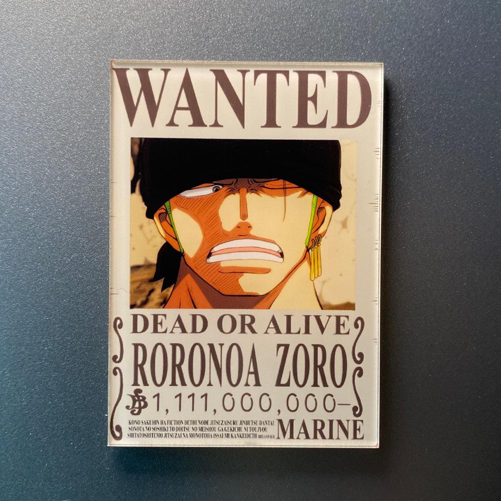 Creative One Piece Wanted Poster Magnet - Anime Cartoon Fridge Decor & Message Sticker