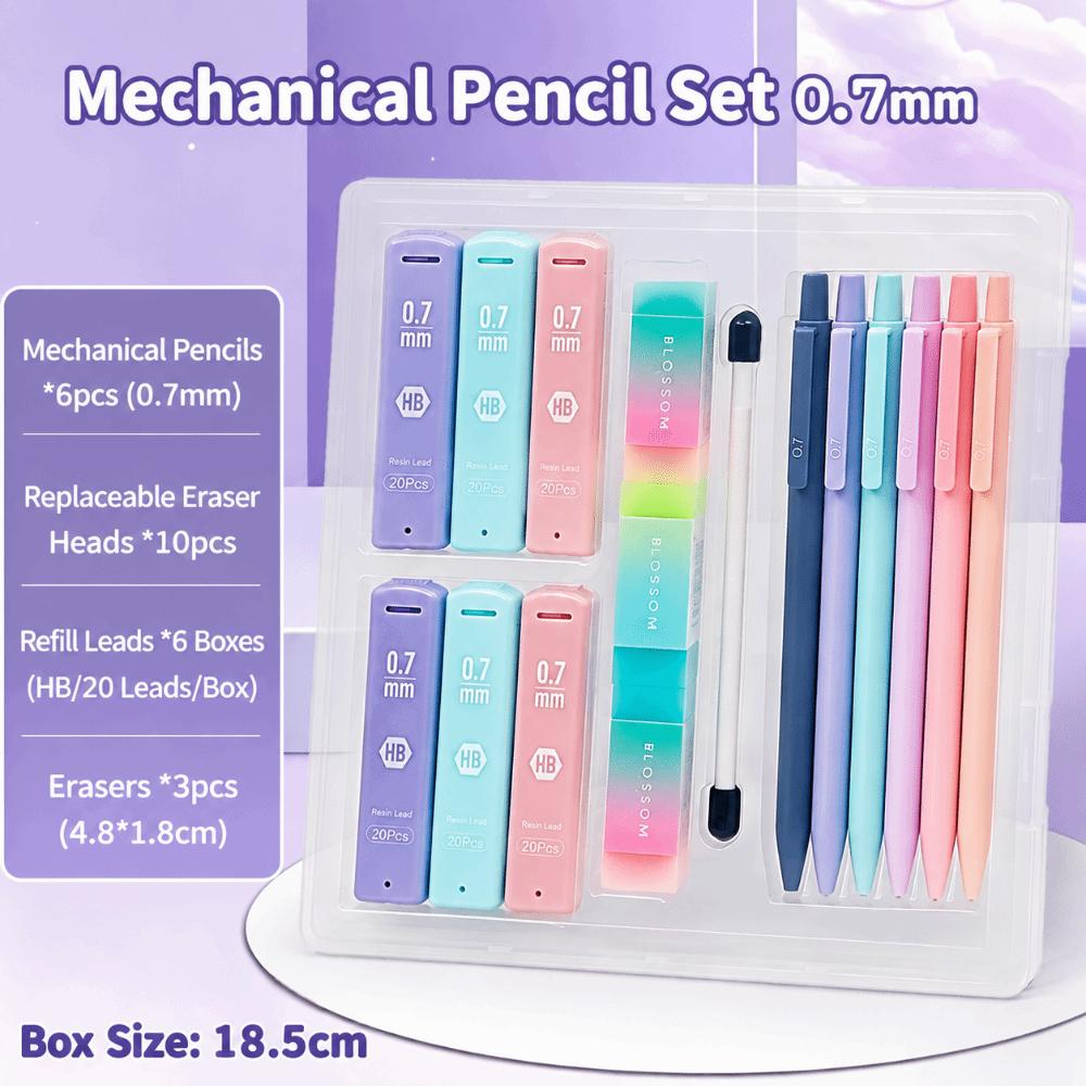 16pcs 0.5/0.7mm Mechanical Pencil Set HB Drafting Pencils Kit Automatic Pencils  School Office