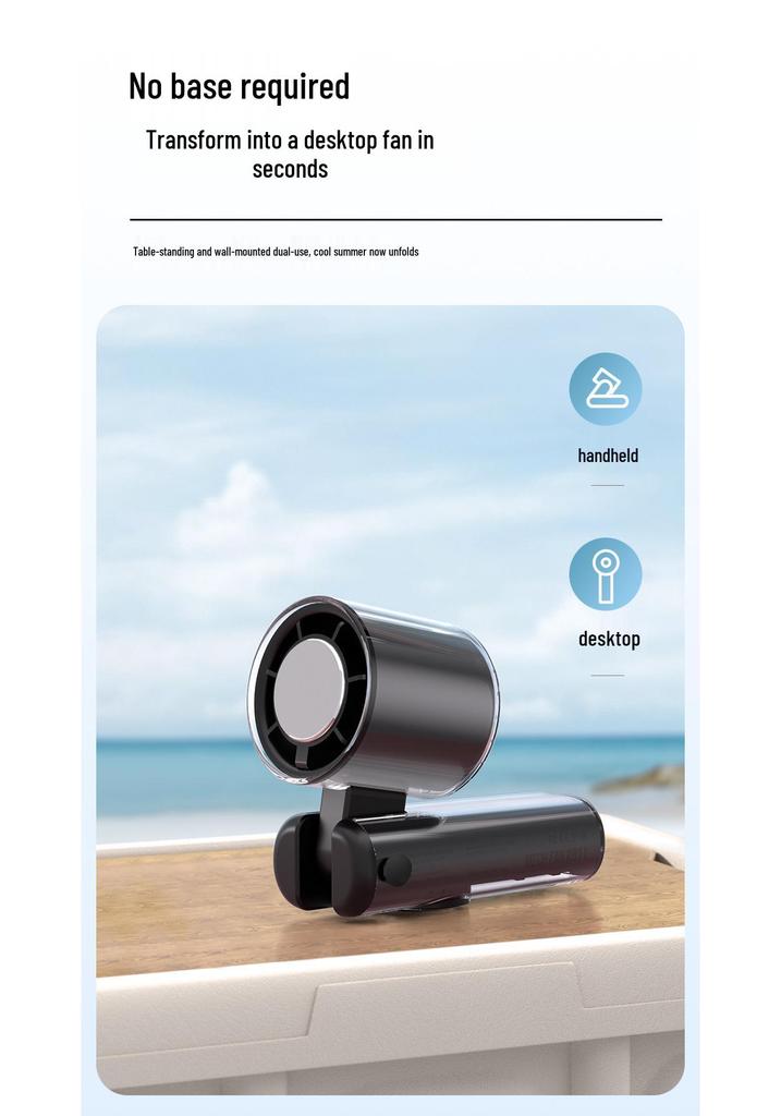 USB Portable Mini Cooling Fan with Ice Pack - Transparent Handheld Electric Turbine Design