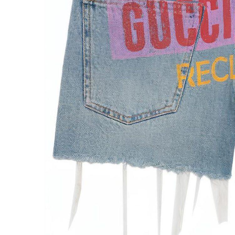 GUCCI Denim Shorts Women's Light Blue 677260-XDBUV-4452