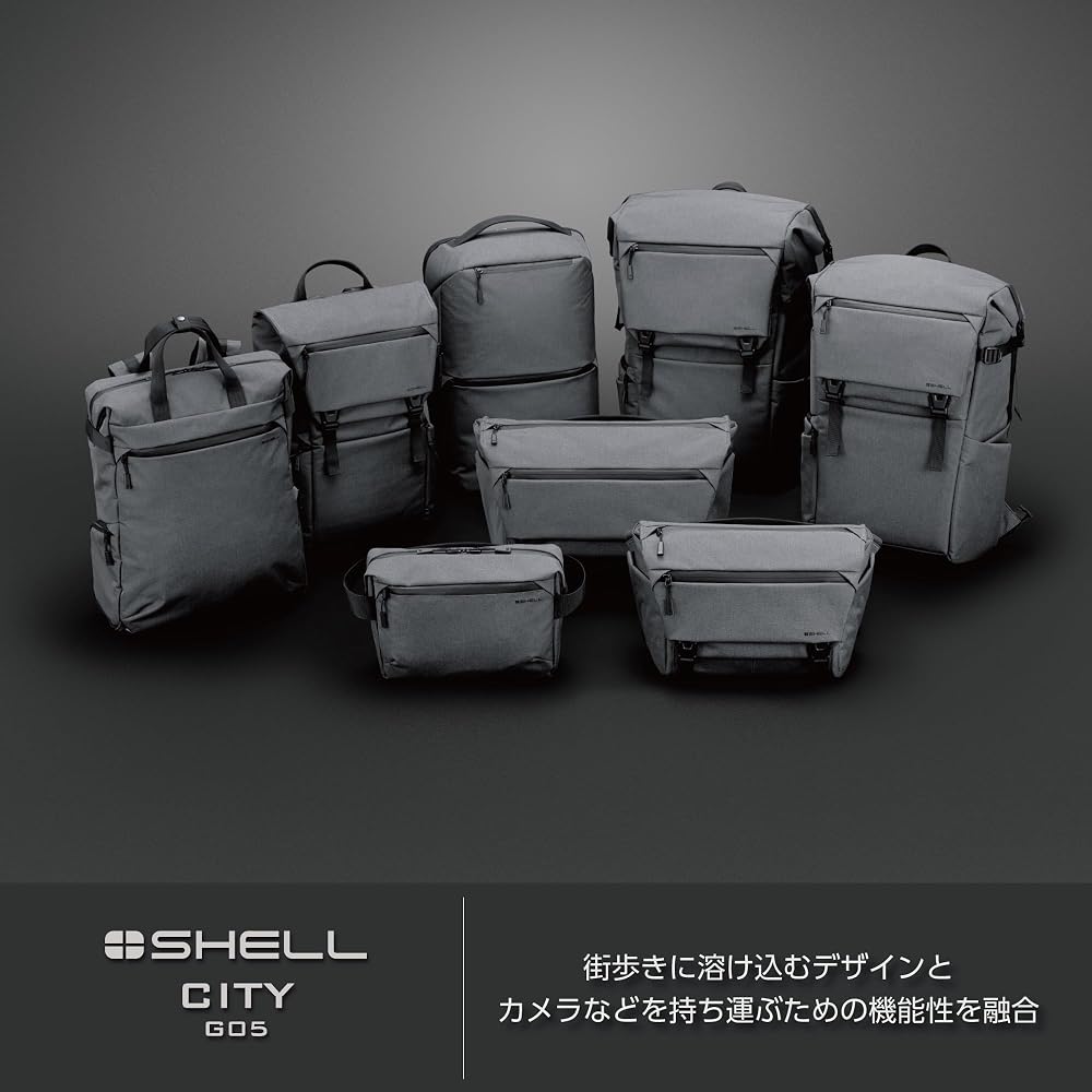 HAKUBA Camera Bag Plus Shell City Flap Backpack 12 G05 AZ Gray Camera Backpack Business Bag Rear Access Side Access 2 Compartments Everyday Use AMZSP-