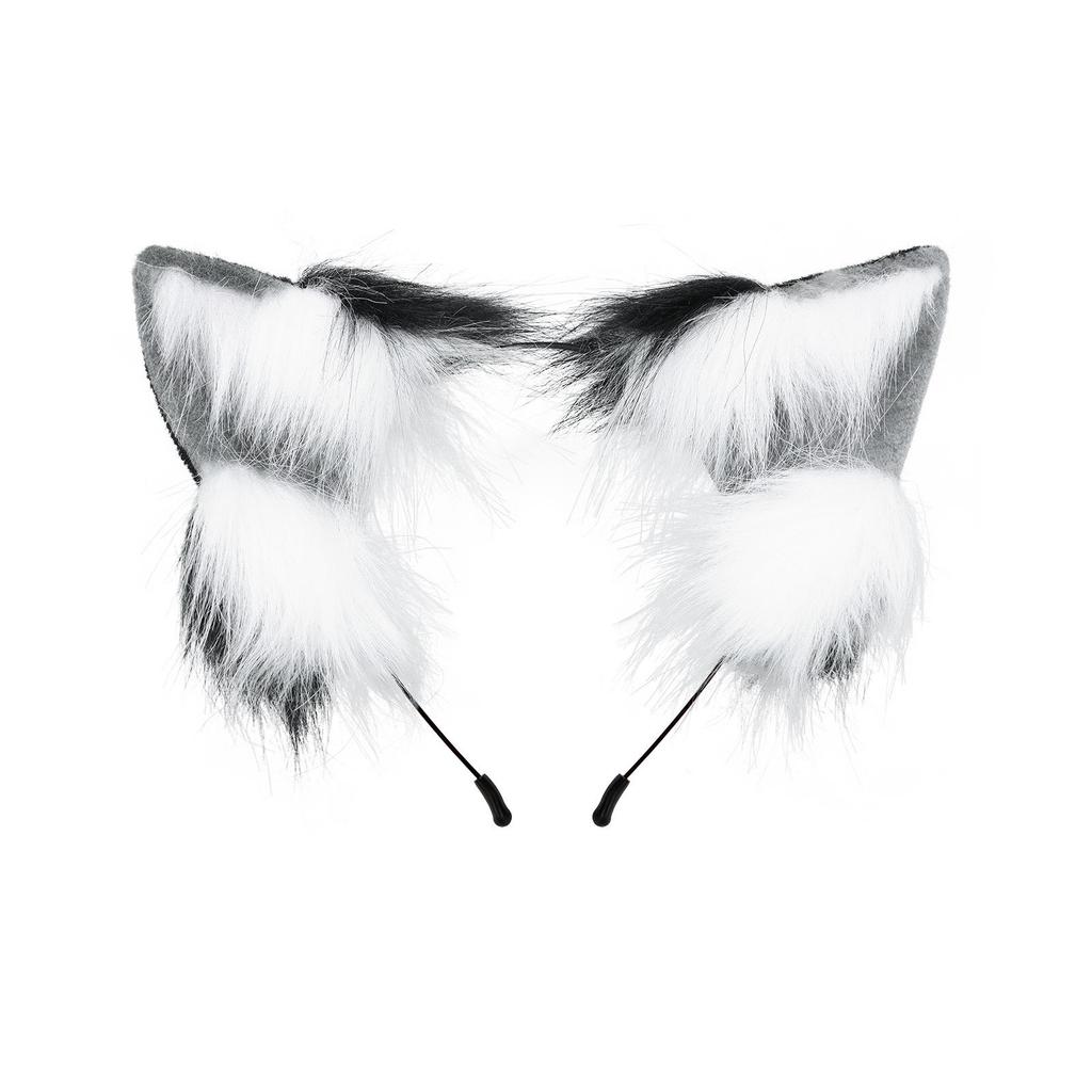 Handmade Plush Cat Ear Headband and Fox Tail Cosplay Prop for Anime Conventions