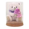 Birthday Teddy Bear Mini Flower Glass Gift Tete [Petit Lou] & Bouquet, (February)