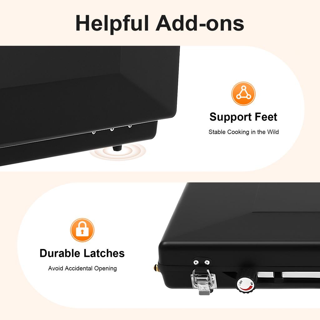 Портативная 3-конфорочная газовая плита для кемпинга, складная, 4,5 кВт, гриль, легкая, для пикника на открытом воздухе, барбекю, посуда для кемпинга, пеших походов, вечеринки в саду