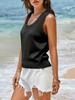 Women's Ribbed Knit Sweater Vest Sleeveless Scoop Neck Summer Casual Tank Top