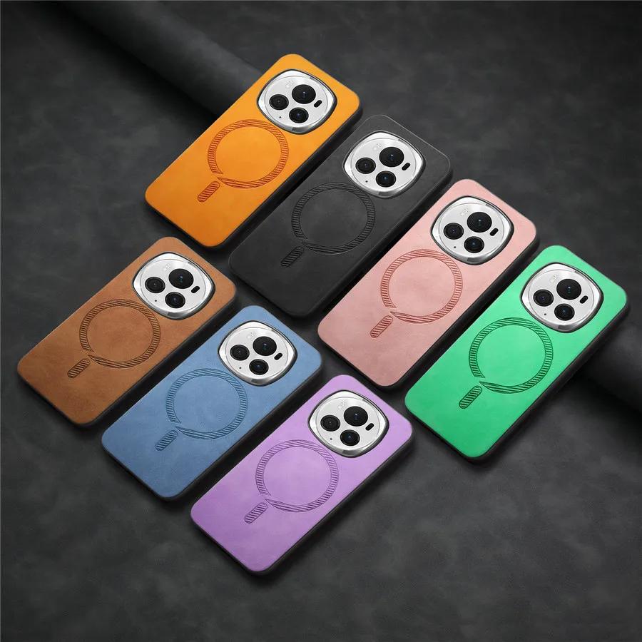 Для Huawei Honor Magic 6 Pro 5G Роскошный кожаный чехол для беспроводной зарядки Magsafe Магнитный чехол для Honor Magic6 Lite 6pro Противоударный бампер