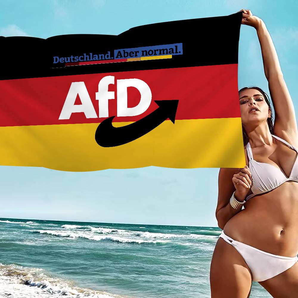 Afd Альтернативный Флаг Германии Микрофибра Печатное Пляжное Полотенце Альпинизм Йога Пляж Плавание Впитывающее Мягкое Полотенце