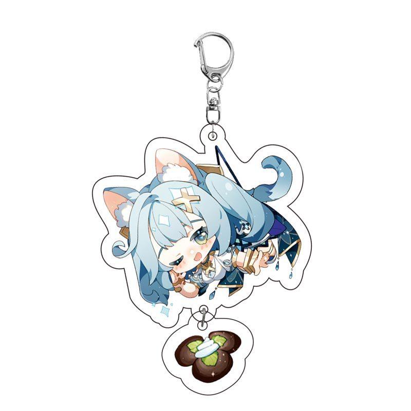 Game Keychains Acrylic Figure School Bag Keychian Holder Key Ring For Children Girl Men Accessories