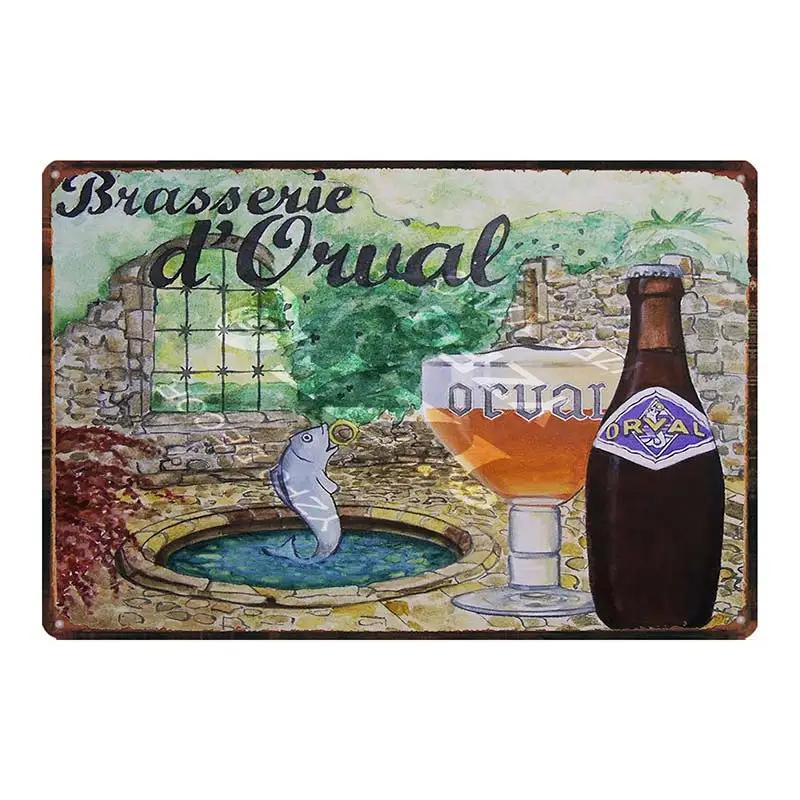 Belgian Beer Orval  Metal Tin Signs Retro Shabby Chi Plates For Wall Bar Home Pub Art Kitchen Coffee  Decor 30X20CM DU-8523B