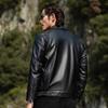 Futting Men's Lambskin Turn-Down Collar Leather Jacket
