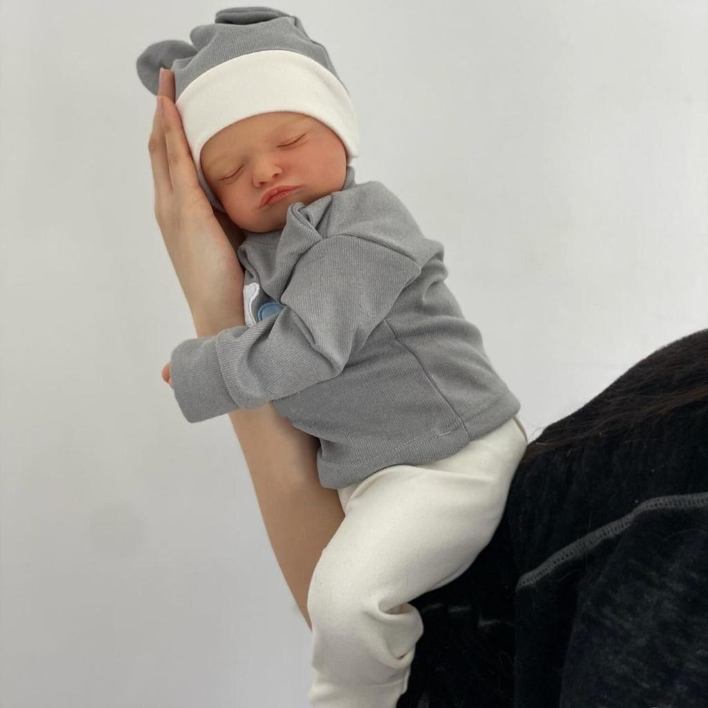 BZDOLL 19 дюймов 48 см Спящая кукла Реборн с кожей, расписанной 3D-красками, и видимыми венами, девочка, мягкие виниловые конечности, тканевое тело, игрушка для детей, подарок на день рождения