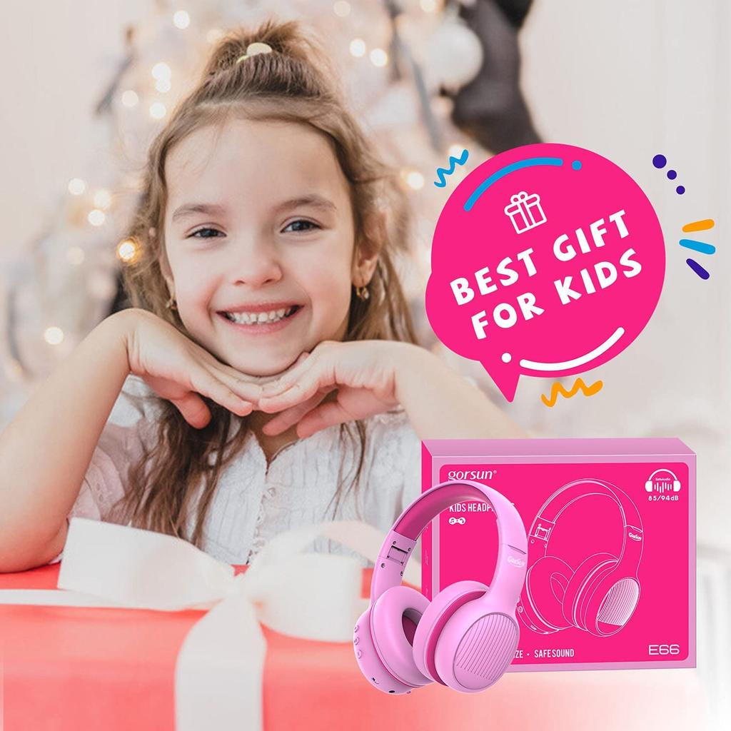 Premium Kids Headphones with 85/94dB Volume Limited, Wireless Headphones, Bluetooth Headphones Over Ear with Built-in Microphone,Wired/Wireless