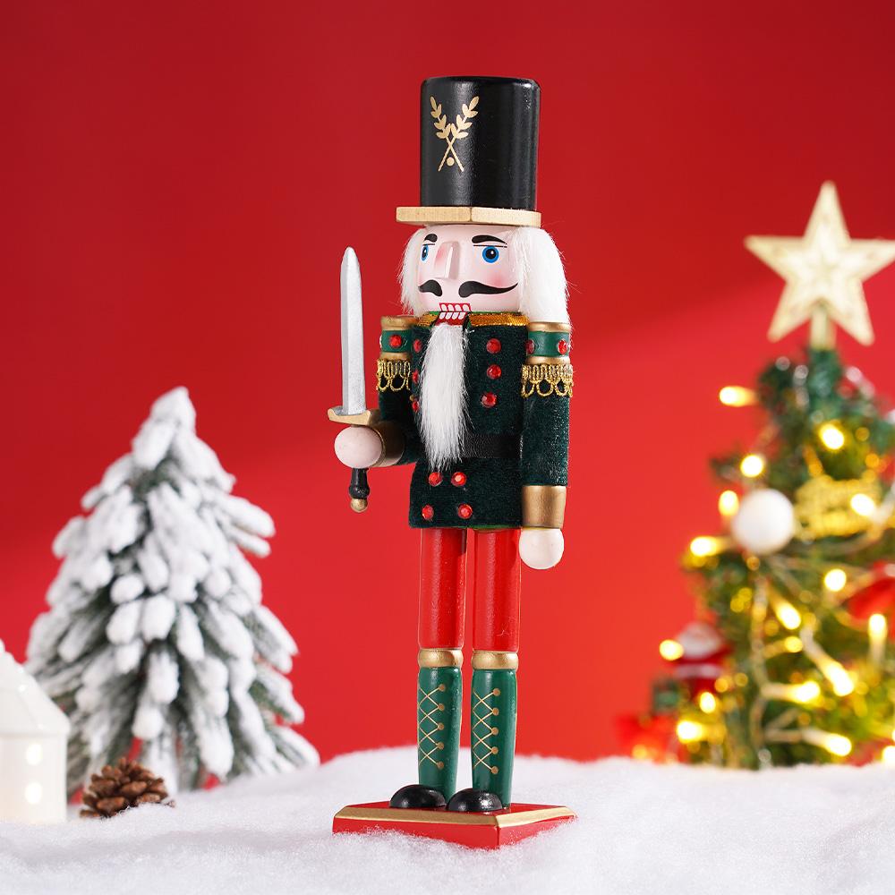 30СМ Щелкунчик Деревянный Европейский Стиль Ткань Зажимы для Грецких Орехов Куклы Домашний Декор Украшение Рождественское Украшение Ручная Работа Микромодель