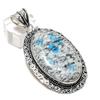 Natural K2 Blue Azurite Gemstone 925 Sterling Silver Jewelry Pendant 2.48" r2K66