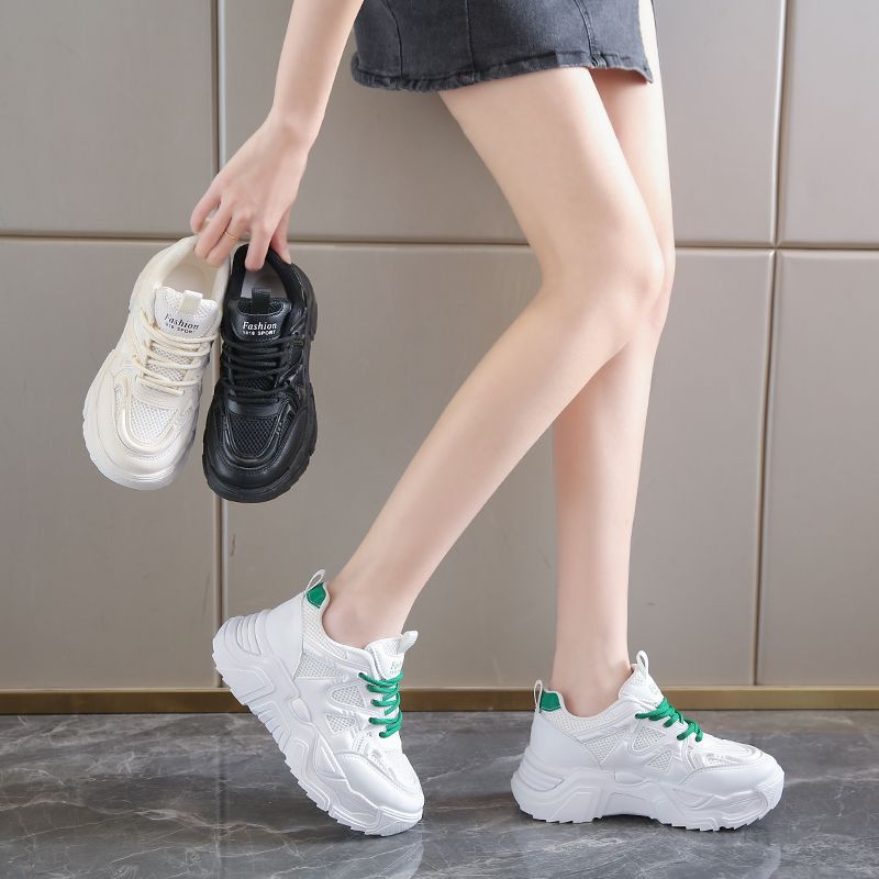 Daddy Shoes женские летние тонкие новые сетчатые дышащие универсальные белые повседневные кроссовки в гонконгском стиле с толстой подошвой