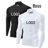 Men's High Neck Super Elastic Sports Shirt - Quick-Drying, Sweat-Wicking, for Autumn/Winter Running and Fitness.