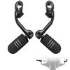 FOVPLUE Highway Foot Long Angle Adjustable Highway Pegs for Harley Street Electra Road Dyna with Engine Black 1.25" Pegs, Touring, Glide, Glide, King,