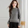 Srcr Women's Pure Wool Semi-High Collar Knit Base Layer Sweater