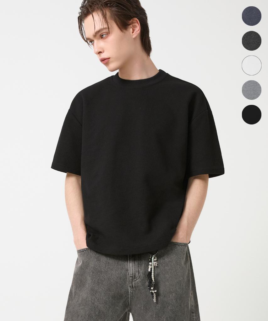 TRILLION Essential Waffle Crop Short Sleeve Tee_5 Colors (Type B)
