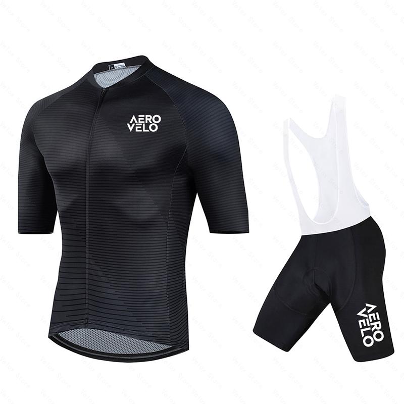 Новый летний мужской комплект велосипедной майки с коротким рукавом AERO VELO, дышащий, для МТБ, велоспорт, форма