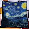 90cm Starry Sky Imitation Twill Fashion Silk Scarf Square Women Hijab Bandana Foulard Head Scarf Van Gogh Oil Painting Kerchief