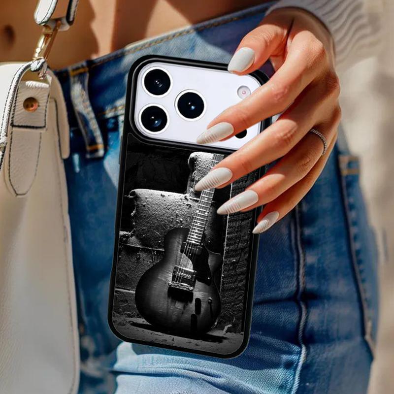 Винтажный Чехол для Телефона с Музыкальными Гитарами Для iPhone 17 Air 14 15 13 12 Max Чехол Для Apple 16e 11 Pro Max Plus Coque