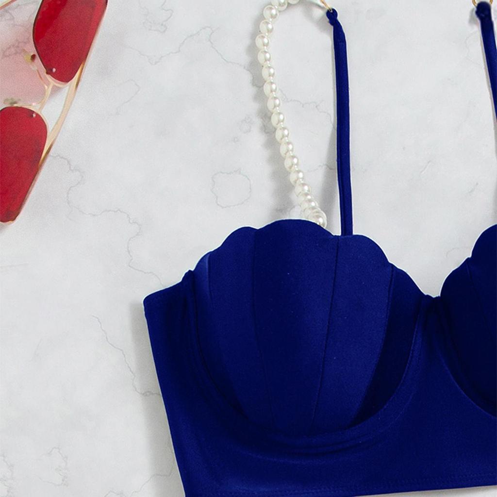 Модный сексуальный однотонный ремешок с открытой спиной, темпераментная пляжная одежда, разделенный купальник бикини