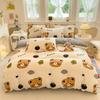 Thickened Milk Velvet 4 Piece Bean Velvet 3 Piece Set Cartoon Baby Velvet Sheet Duvet Cover