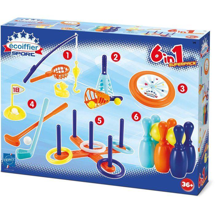 Coffret sport 6 en 1 ECOIFFIER - Jeux de sport pour enfant des 18 mois - Origine France Garantie