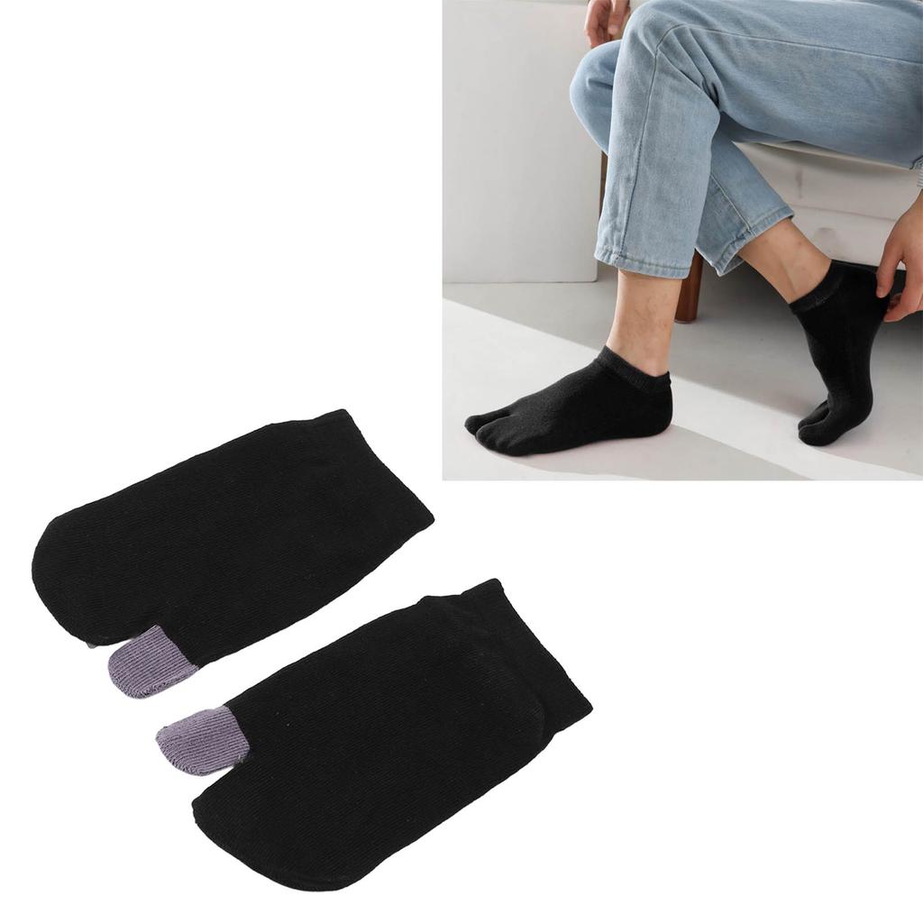 Fashionable Two Toe Socks Breathable Finger Socks Sweat Absorbing Pure Color Ankle Socks