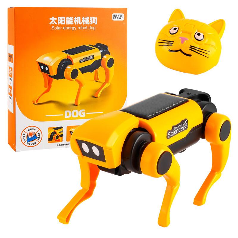 New Robotic Dog Solar Electronic Intelligent Interactive Dog With Kids Toys Diy Assembling Educational Science Birthday Gift