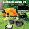 Camping Cookware Set Pot Frying Pan Non-stick Lightweight Stackable Storage Bag Suitable for 2-3 Person