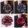 French Satin Handmade Flower Cloth Fabric Collar Flower Fashion Flower Brooch Pins  Wedding Party