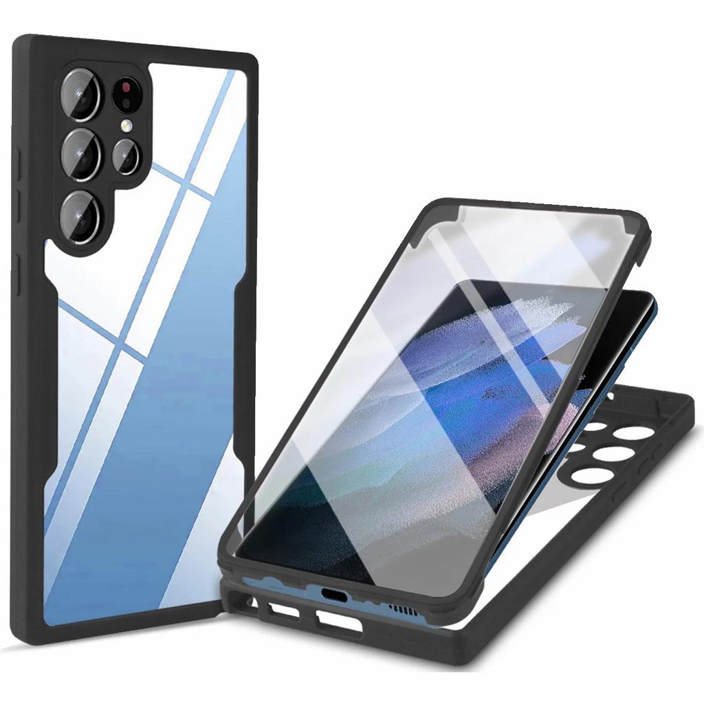 Чехол для телефона с полной защитой на 360° для Samsung Galaxy S24 S23 S22 S21 Ultra Plus FE Противоударные чехлы для Samsung A55 A54 A35 A25