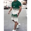 New Men's Outfit Summer Short Sleeve T Shirt Set Fashion 2 Piece Sportwear 3D Printed Casual Shorts Sweatshirt Men's Tracksuit