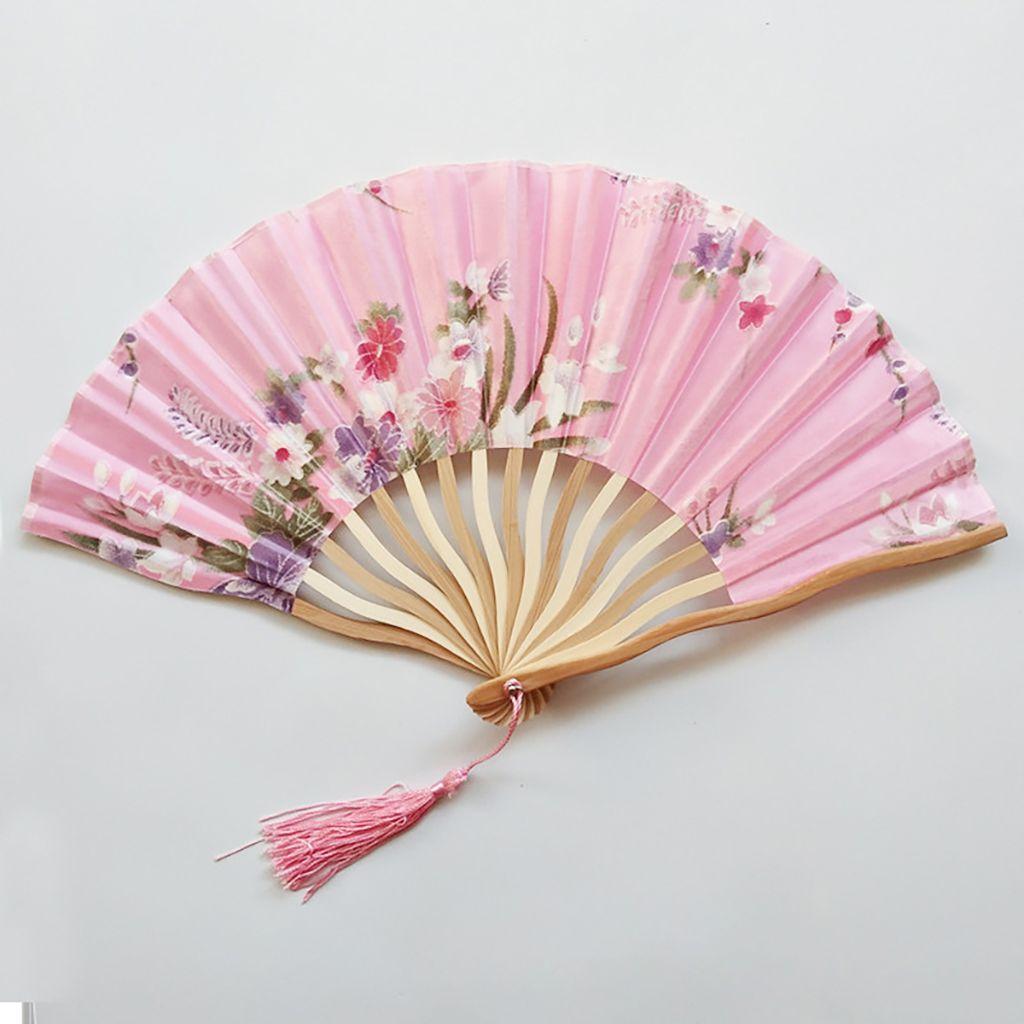 Style Bamboo Wooden Personalized Flower Home Decoration Dance Hand Fan Folding Fan Fan Crafts