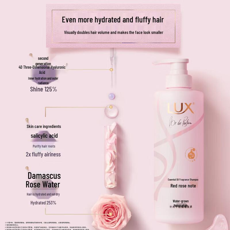 LUX Rose Volumizing & Hydrating Fragrance Shampoo