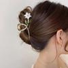 Новые женские металлические заколки для волос, элегантные золотые заколки-цветы, заколка-краб, повязка на голову, заколка для хвоста, головные уборы, аксессуары для волос, заколка-акула