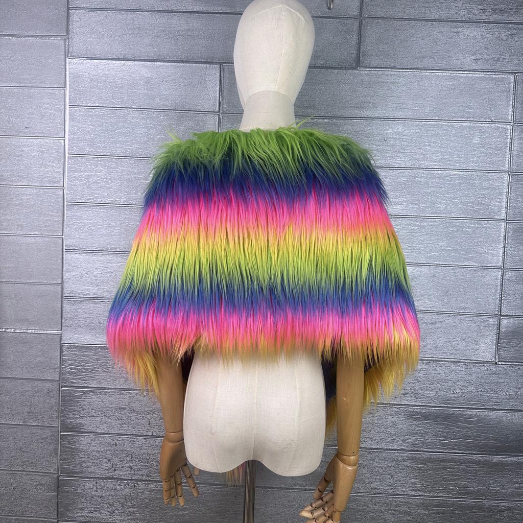 Imitation mountain wool long hair shawl nightclub imitation fur fashion photo matching cape Mao Mao personality niche Mao vest
