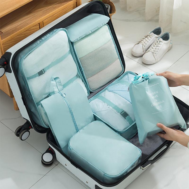 7 шт. Органайзер для путешествий большого размера, портативный органайзер для чемодана, сумка для одежды, обуви, косметики, органайзер для багажа, дорожная сумка для хранения