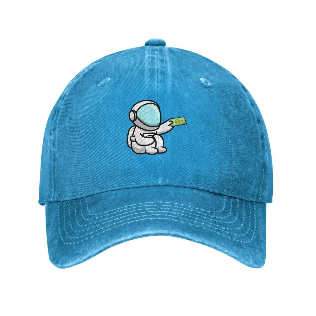 Astronauts Hold Money Baseball Cap for Men Women Vintage Trucker Hat Golf Hats Dad Caps