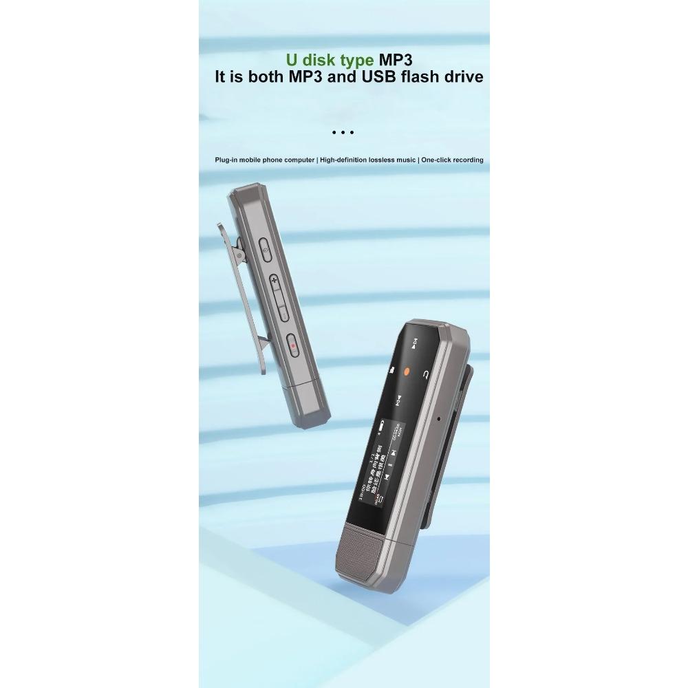 RUIZU X80 USB MP3-плеер Mini 64 ГБ Сенсорная кнопка Bluetooth 5.3 Спортивный клипса Музыкальный плеер Поддержка FM-радио Диктофон Электронная книга Шагомер