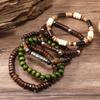 Hot-selling Handmade Beaded Bracelet Men's Retro Style Multi-layer Elastic Line Wooden Bead Coconut Shell Jewelry