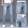 2024 Мужские облегающие джинсы скинни: Легкий эластичный материал для повседневного использования весна/лето
