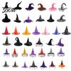 Festival Party Headwear Halloween Witch Wizard Hat, Adult Kids Cosplay Cone Hat with Spider Pointed Web Star Decor, Gothic Costume Prop, Trick