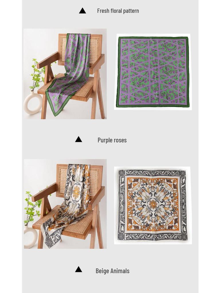 Mother's Day Silk Scarf Gift Set: 100% Mulberry Silk Square Shawl