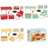 Simulation Mini Picnic Camping Set Dollhouse Outdoor Scene Decor Folding Tables Chair Stool Cassette Stoves Kid Pretend Play Toy